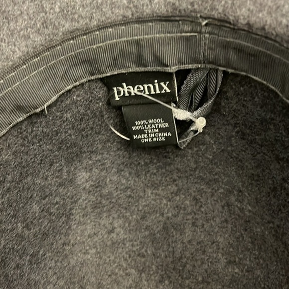 PHENIX Fedora Round Crown 100% Wool - Wide Brim -Grey -Boho Chic Hat - OS - Picture 6 of 9